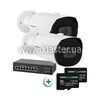 Комплект видеонаблюдения с распознаванием номеров 2хIP камеры GreenVision GV-801 (LP23869)