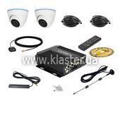 Комплект видеонаблюдения  для транспорта CarVision MDVR004/W/3G/GPS Kit-2x