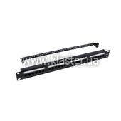 Патч-панель Kingda 19", 24xRJ45, UTP, Cat.6, 1U, организатор (KD-PP07-UTP-C6-24P)