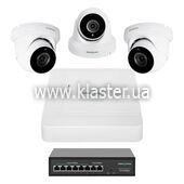 Комплект відеоспостереження на 3 камери GreenVision GV-IP-K-W81/03 5MP (LP29478)