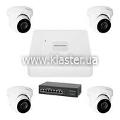 Комплект видеонаблюдения на 4 камеры GreenVision GV-IP-K-W74/04 5MP (LP23191)