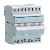 Перемикач введення резерву Hager I-0-II із загальним виходом зверху 4-підлога 40А/400В (SFT440)