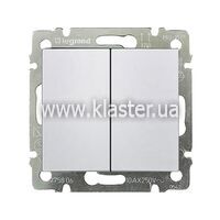 Перемикач на 2 напрямки 2х клав. Legrand Valena IP 44 білий (770098)