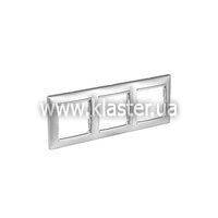 Рамка 3 поста горизонтальная Legrand Valena алюм. (770153)
