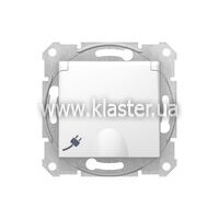 Розетка із заземленням і кришкою, самозажим. конт. Schneider білий (SDN3100421)