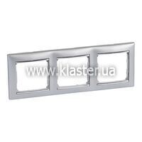 Рамка Legrand Valena 3 пости алюміній/срібло (770353)