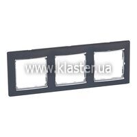 Рамка Legrand Valena 3 пости ноктюрн/срібло (770393)