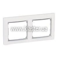 Рамка Legrand Valena 2 пости білий/срібло (770492)
