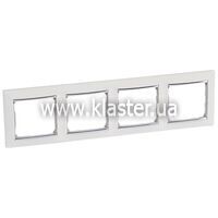 Рамка Legrand Valena 4 пости білий/срібло (770494)