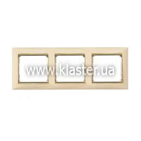 Рамка Legrand Valena 3 поста слонова кістка/золото (774153)