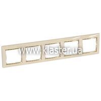 Рамка Legrand Valena 5 постов слоновая кость/золото (774155)