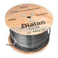 Мережевий кабель Dialan UTP+M Сat 5Е 4PR CCA 0,48 PE Outdoor 305 м (003087e)