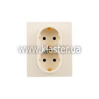 Розетка Legrand Etika 2х2к+З с шторками слоновая кость (672323)