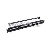 Патч-панель Kingda 19", 24xRJ45, UTP, Cat.6, 1U, організатор (KD-PP07-UTP-C6-24P)