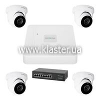 Комплект відеоспостереження на 4 камери GreenVision GV-IP-K-W74/04 5MP (LP23191)