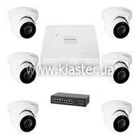 Комплект видеонаблюдения на 6 камер GreenVision GV-IP-K-W76/06 5MP (LP23193)
