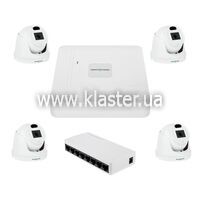 Комплект видеонаблюдения на 4 камеры GreenVision GV-IP-K-W96/4 3MP (LP30515)
