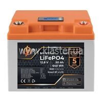 Аккумулятор LogicPower LiFePO4 12,8V - 50 Ah (BMS 40A/40А) пластик LCD Smart BT (LP24421)