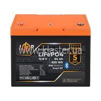 Акумулятор LogicPower LiFePO4 12,8V - 64Ah (820Wh) (BMS 80A/64А) пластик Smart BT (LP30664)