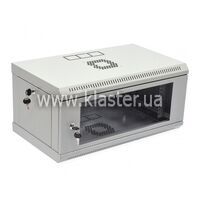 Коммутационный шкаф CMS 6U 600х400х373 L-type стекло акрил серый (UA-MGSW1L64G)