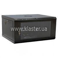 Коммутационный шкаф CMS 6U 600х500х373 L-type стекло акрил черный (UA-MGSW1L65B)