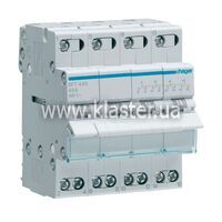 Перемикач введення резерву Hager I-0-II із загальним виходом зверху 4-підлога 40А/400В (SFT440)