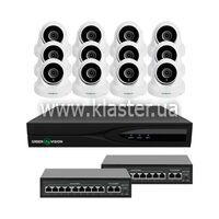 Комплект відеоспостереження GreenVision на 12 камер GV-IP-K-W84/12 5MP