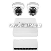 Комплект видеонаблюдения GreenVision на 2 камеры GV-IP-K-W100/2 6MP
